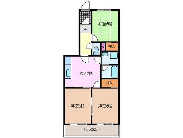 高茶屋駅 徒歩19分 3階の物件間取画像